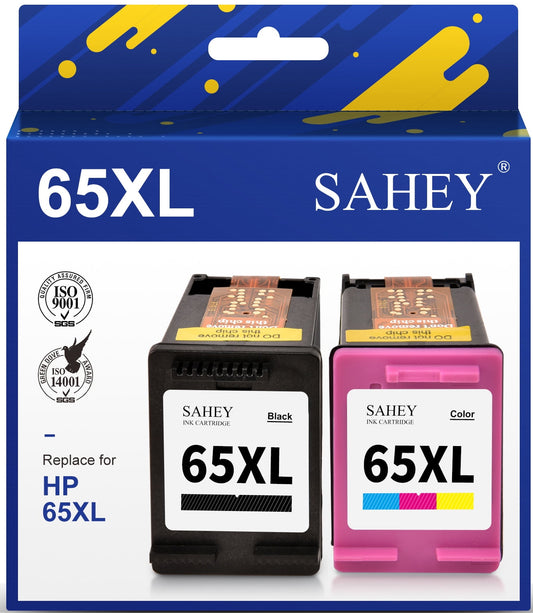 65xl Ink Cartridge for HP 65 Ink Cartridge HP 65 Printer Ink for HP AMP 100 120 Series for HP DeskJet 3755 2655 3720 3722 3723 3752 3758 2652 2624 for HP Envy 5055 5000 5070 5052 5014(1 Black,1 Color)