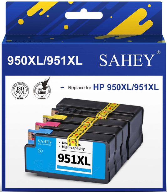950XL 951XL Ink Cartridge for HP 950 XL and 951 for HP Officejet Pro 8610 8600 8615 8620 8625 8100 276dw 251dw Printer (1 Black, 1 Cyan, 1 Magenta, 1 Yellow, 4 Pack)